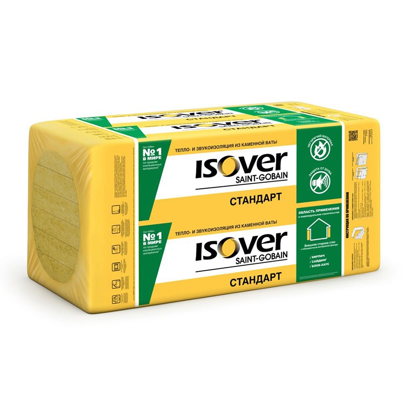 Утеплитель Isover Фасад 1000х600х100 мм, 3 шт